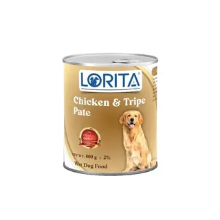 سگ غذا تر كنسرو لوريتا مرغ و سيرابي 800 گرمي 